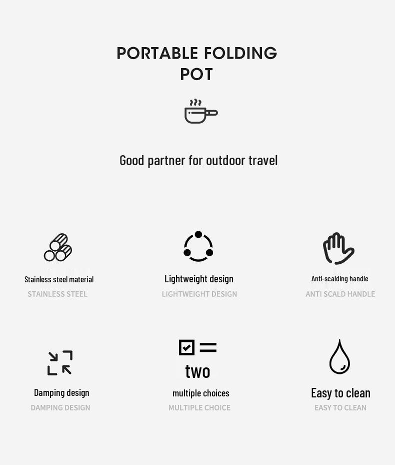 Portable Outdoor 304 Stainless Steel Camping Kettle and Coffee Pot