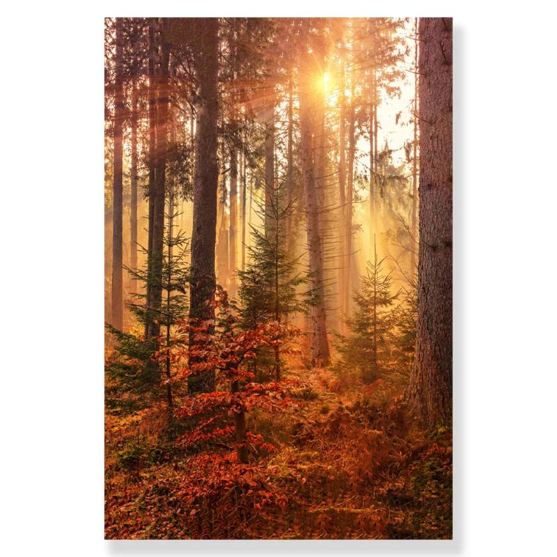 Autumn Country Landscape Lake Tree Animal Deer Forest Canvas Prints and Posters Pumpkin Reed Painting Living Room Picture Decor