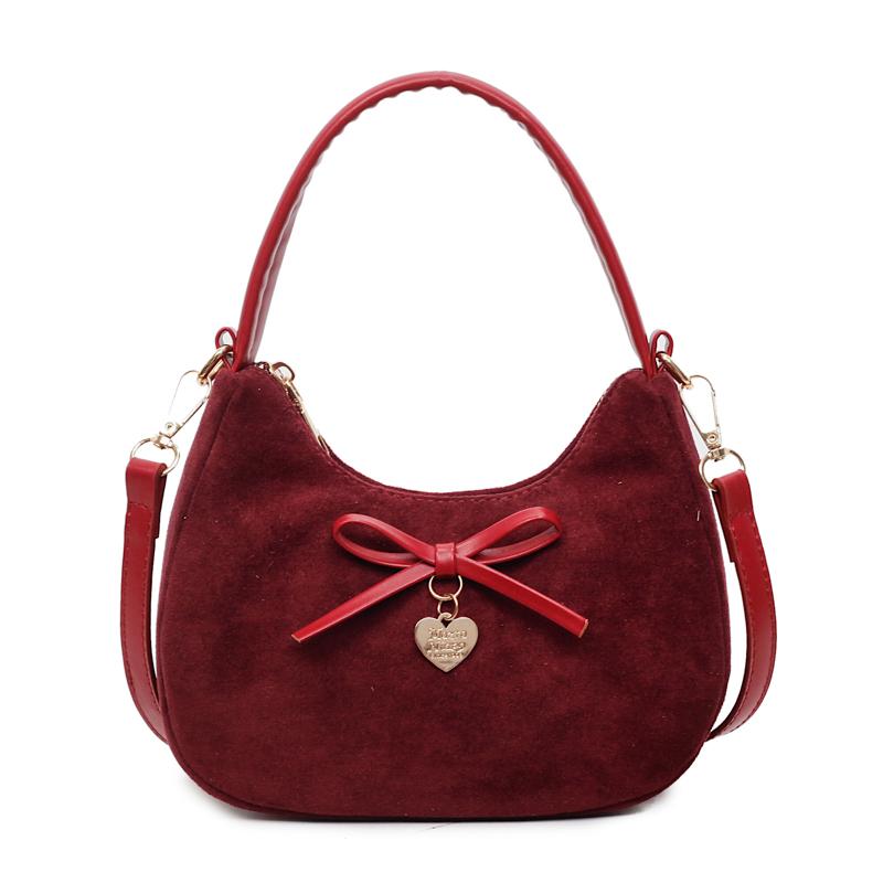 Zipper Retro Solid Color Unique Design Persality Sweet Handbags for Women 2026 Fashi Large Capacity Suede Crossbody Bags