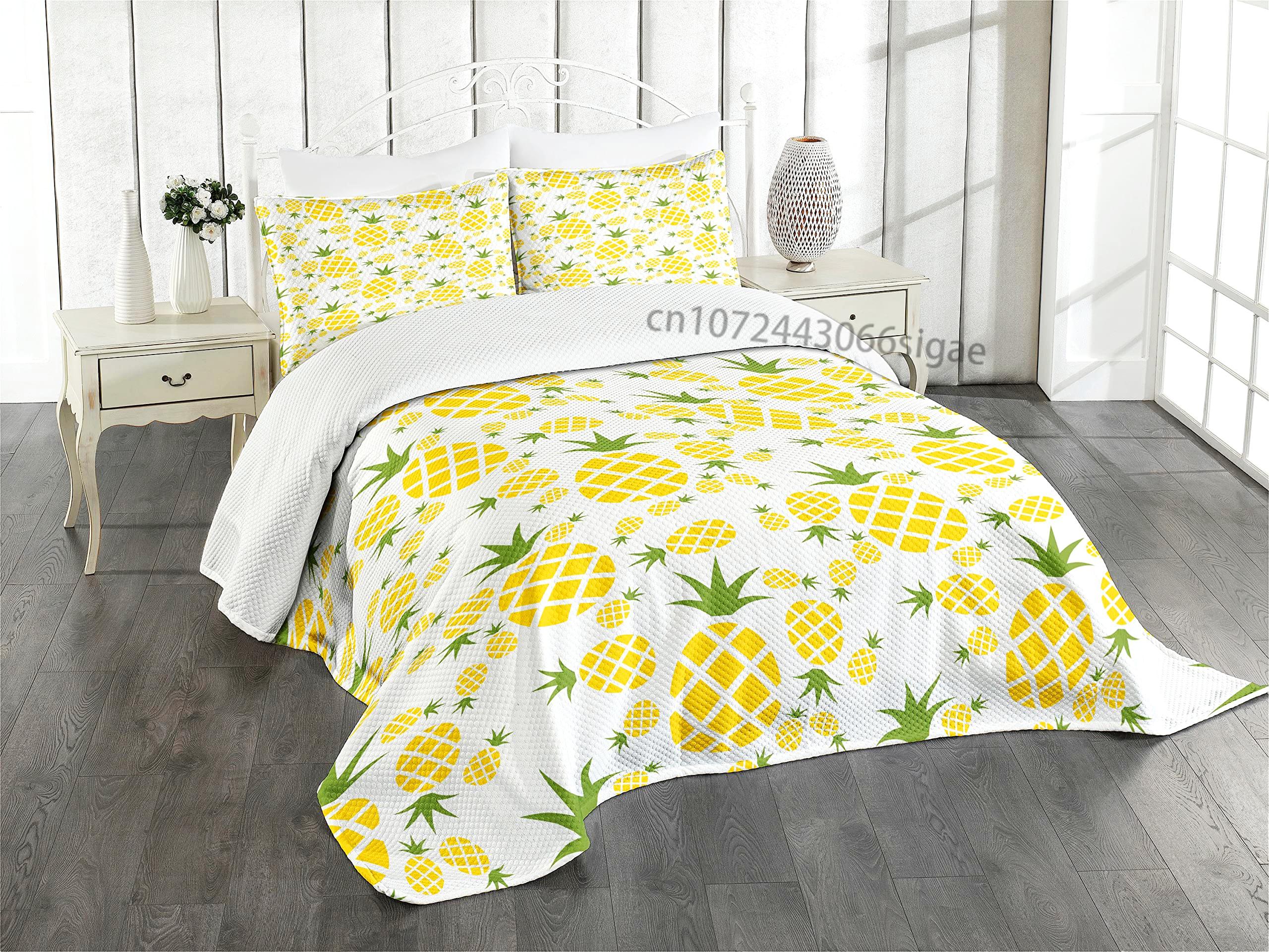 

Comforter Cartoon Pineapple Bedding Set Daisy Flowers Comforter Set For Kids Teens Women Room Decor Full Size 3 Pieces Comforter (quilt)-EU Single(135*200cm)3pcs
