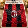 Flannel BlanketAC Milan Custom Name Text Personalized Soft Warm Throw Blanket Home Decor Gift