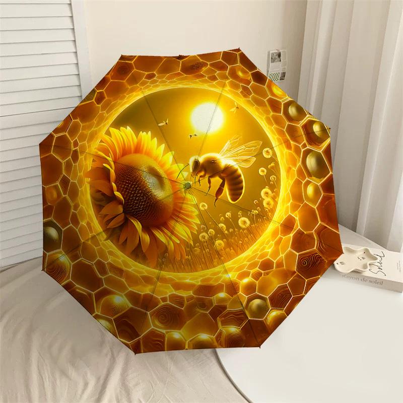 

1PC Honeycomb Sunflower Umbrella-8-Rib Reinforced, Automatic Open, Lightweight & Durable, Cute Fashion Accessory for Outdoor-P34