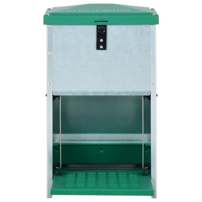 Mangeoire automatique pour volailles - vidaXL - Vert - Métal - Extérieur - 8 kg de capacité