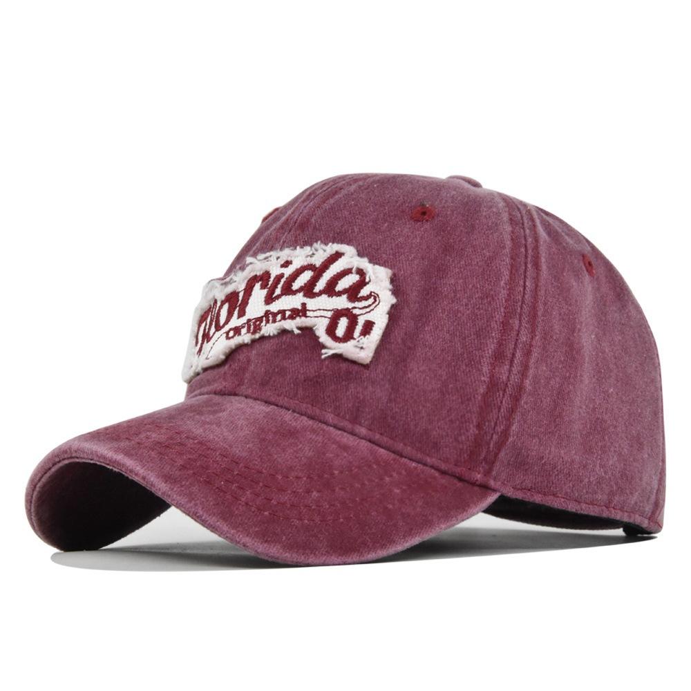 Retrostereo F'lorida Embroidered Baseball Cap Patch Distressedstereoembroider Peaked Cap Sunshade