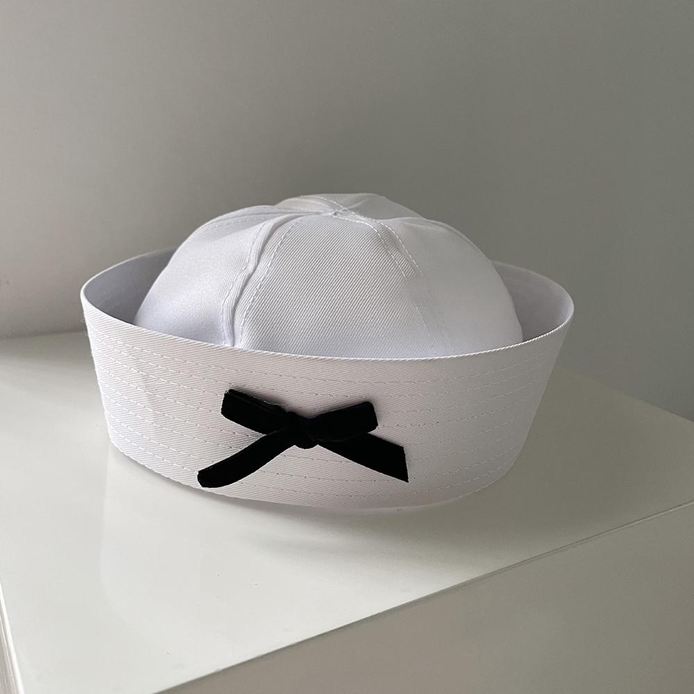 Słodka granatowa czapka Biały Różowy Niebieski Węzeł kokardowy Kapelusz marynarski Odwrócony daszek Ochrona UV Czapka-kopuła Popularne akcesoria Kokardka Kokardka Beret Czapka