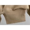 Spring and Autumn Women's Knitted Suit V-neck Sexy Strapless Short Temperament Sweater Pants Fashion Suit
