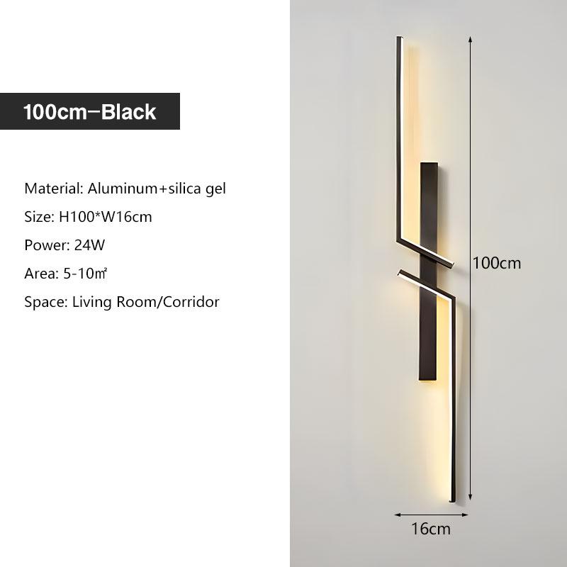 Black Gold Indoor LED Wall Lamps for TV Sofa Background Bedroom Nordic LED Wall Lights Decor Corridor Aisle Wall Sconce Lighting