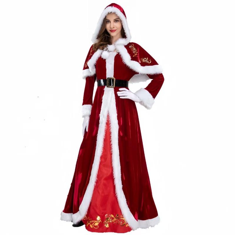 New Christmas costumes, Santa Claus party costumes Little Red Riding Hood long costumes