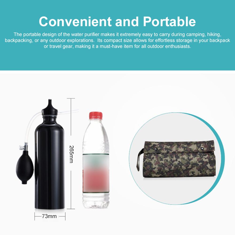 Camping Water Purifier Portable Drinking Water Filtration Device Sports Water Filter Bottle for