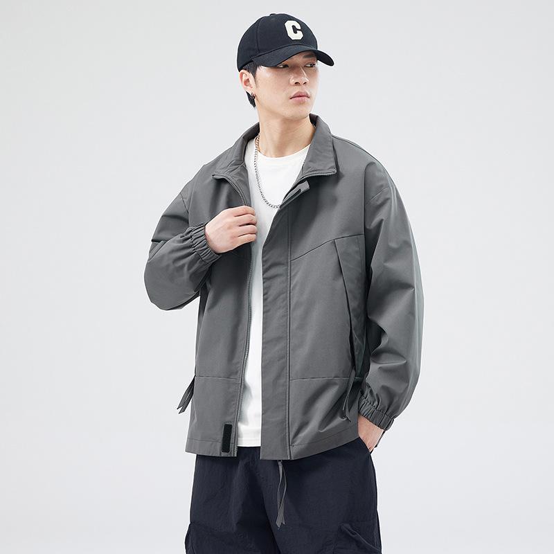 Męska modna kurtka casual ze stójką na wiosnę/jesień 2024