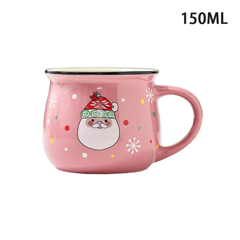 150ML/350ML Christmas Mugs Ceramic Cute Santa Elk Penguin Mousse Cup Coffee Cup for Office Home Milk Coffee Tea Cups Xmas Gifts