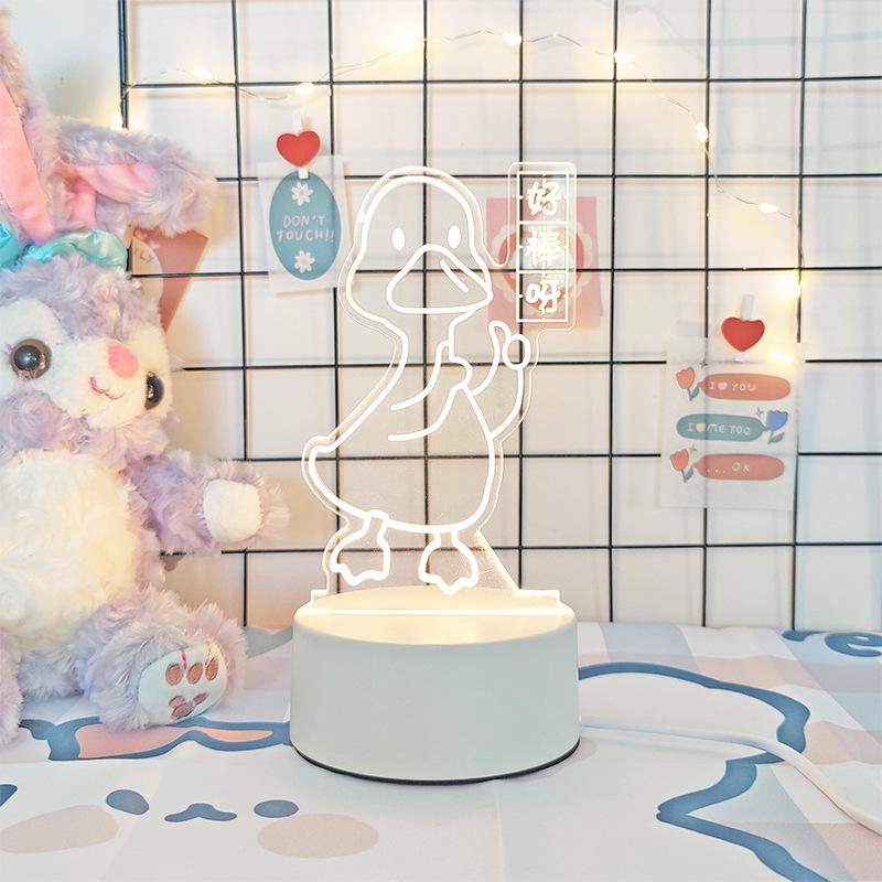3D Cartoon Night Light: Custom Acrylic Bedside Lamp for Atmosphere & Gifts