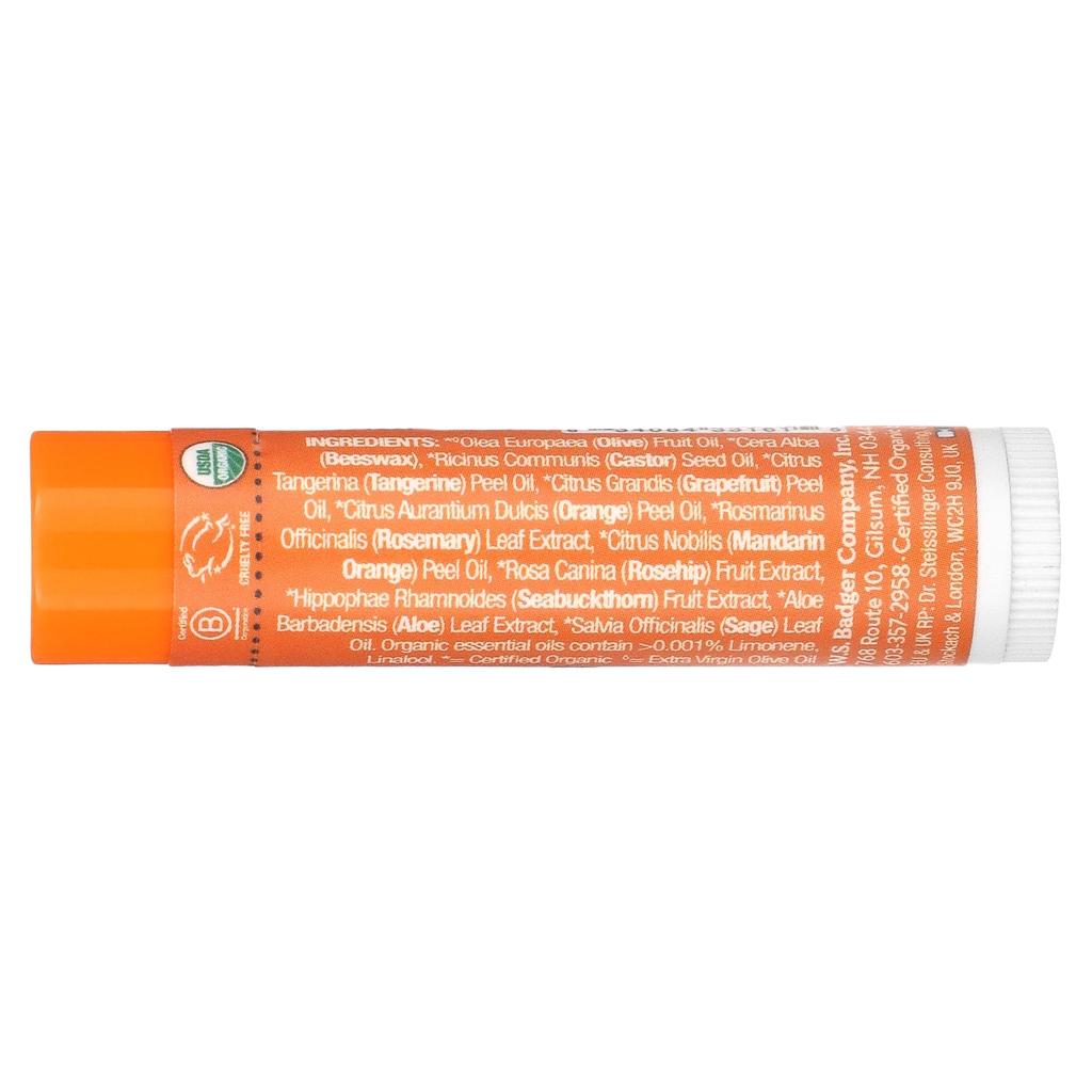 Badger, Lip Balm, Tangerine Flavor, 4.2 G (.15 Oz)