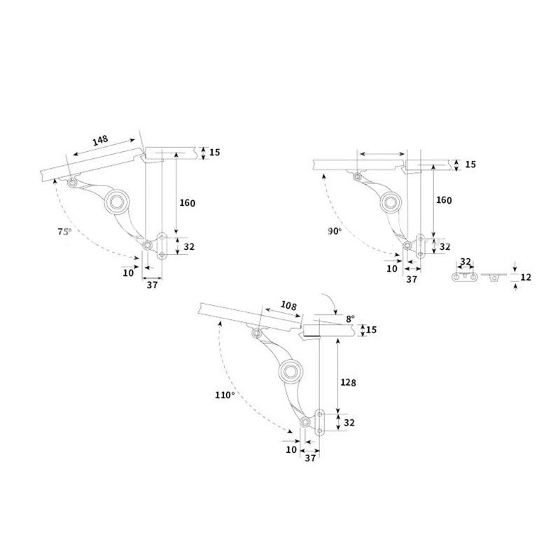 Kitchen Cabinet Door Adjustable Hinge Hydraulic Randomly Stop Hinges Soft Closing Furniture Lift Up Flap Stay Support Hardware