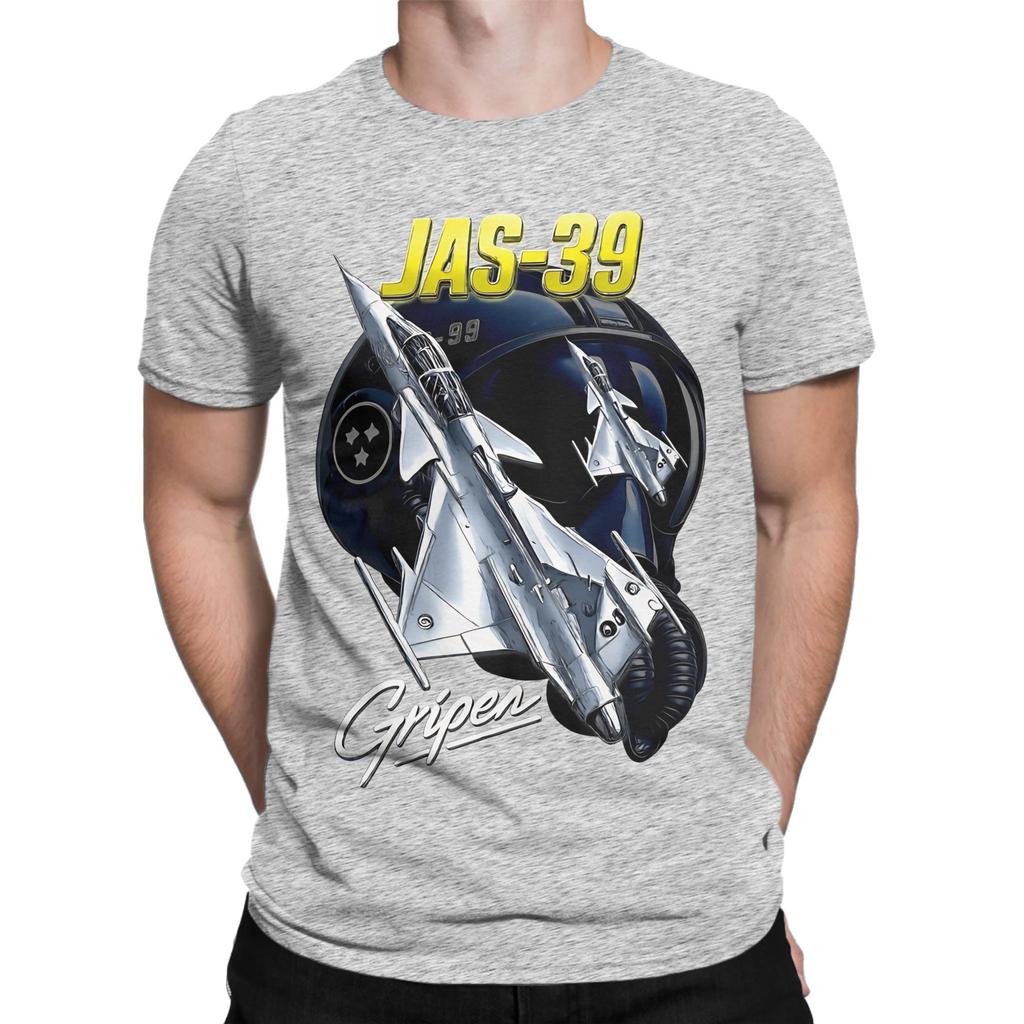 Gripen Fighter Jet Aviation Military Aircraft Pilot Graphic Funny Graphic 100 Cotton Tshirt Gripen Fighter Tees Tops For Unisex