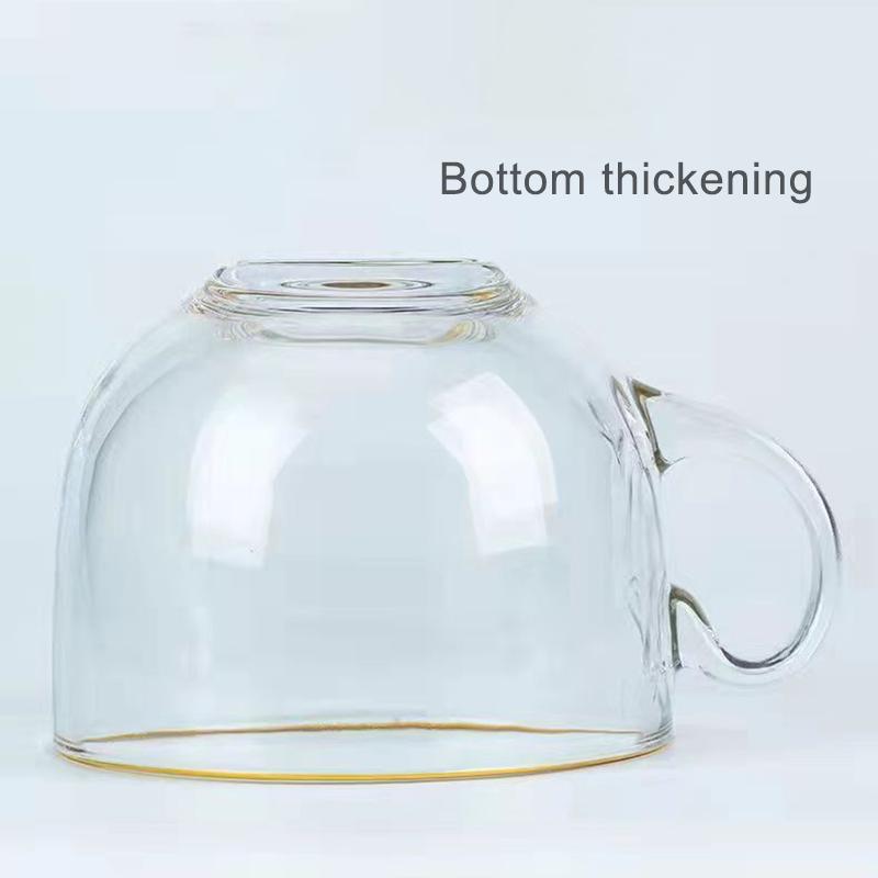 480ml Gold Inlay Edge Glass Salad Bowl Fruit Rice mug Bowls Food Storage Container Lunch Bento Box Decoration Tableware