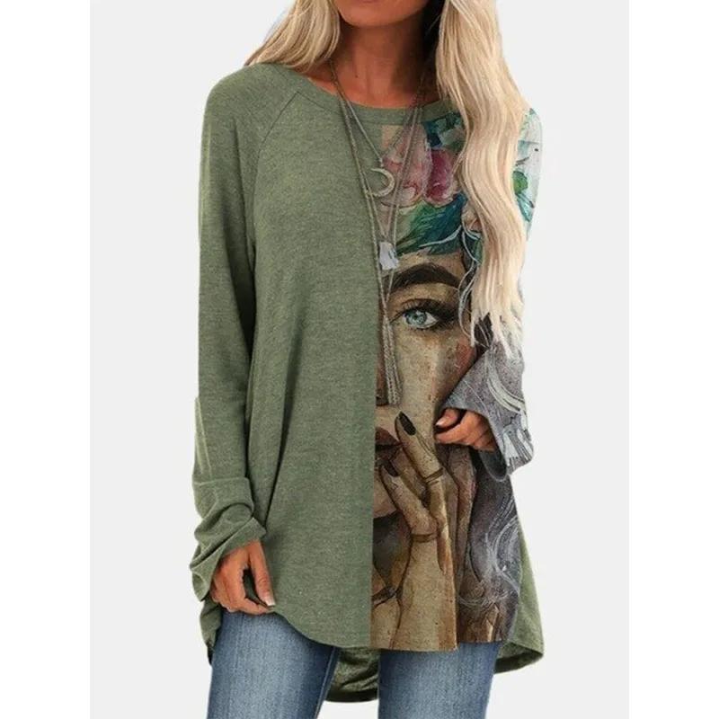 

Мягкий и дружелюбный, новинка 2023 года, женский модный и повседневный пуловер с круглым вырезом и длинными рукавами, качественная одежда 5XL