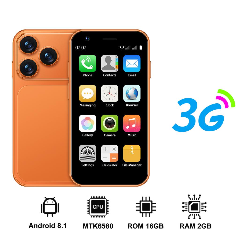 SERVO 18SE MINI Kleines Android-Smartphone 3G WCDMA Dual-SIM-Karte 2GB+16GB Play Store Wi-Fi Gesichtserkennung 3,0 Zoll Mini-Smartphones