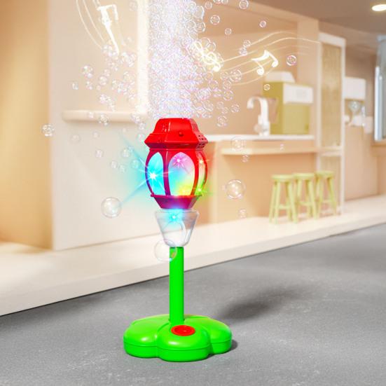 Automatic Bubble Machine for Kids Bubble Blower with Lights And Music Adjustable Height 17-38 Inches Vertical Bubble Tower Stand Hands-Free