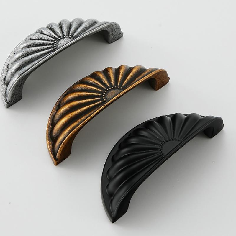 Semicircle Shell Cabinet Handles Wear Resistant Solid Zinc Alloy Drawer Pulls for Laundry Room Cabinet Headboard Upgrade
