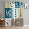 Marine Elements Lighthouse Vessel Sheer Curtains for Living Room Modern Voile Curtain Bedroom Tulle Curtains Window Drapes Decor