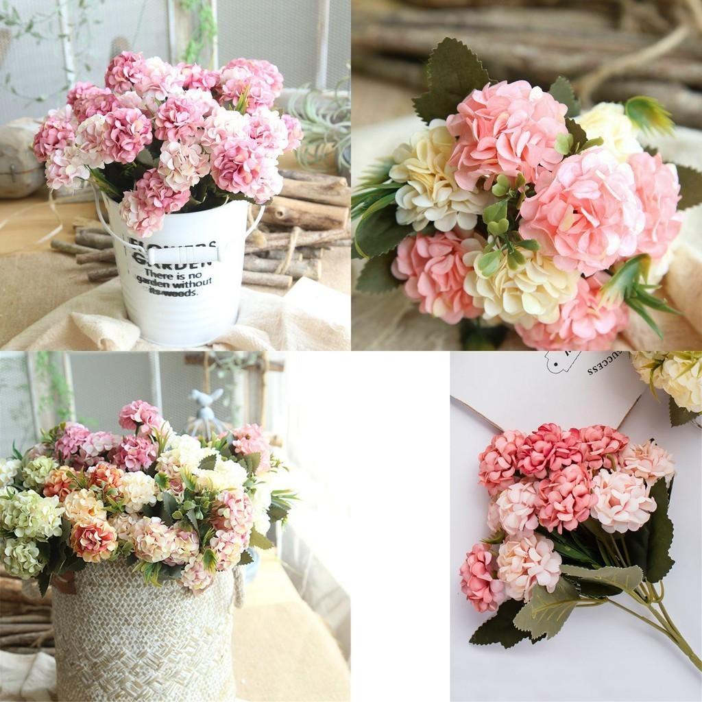 Luxuriöse 10 Köpfe Künstliche Seidenhortensie Kunstblumen für stilvolle Innendekoration