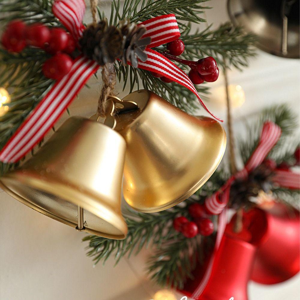 Handmade Bow Bells Pendant Retro Christmas Chime Bell New Year Home Ornament