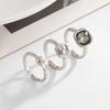 Minimalist Acrylic Rhinestone Open Ring for Women Korean Fashion Geometry Adjustable Knuckle Ring Party Jewelry Lady Gifts