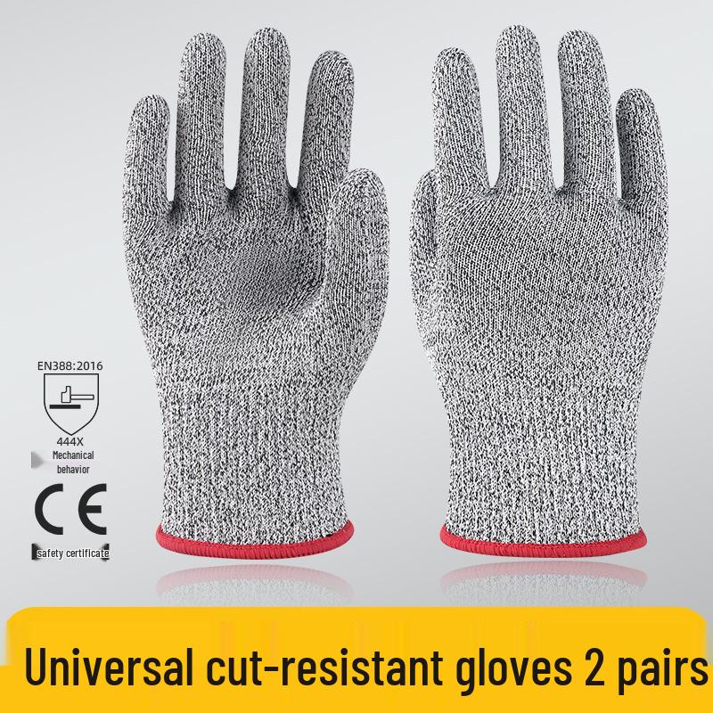 Level 5 Cut-Resistant Gloves: Anti-Slip, Wear-Resistant, Anti-Stab, for Kitchen, Outdoor, Woodworking, and Fishing Safety.