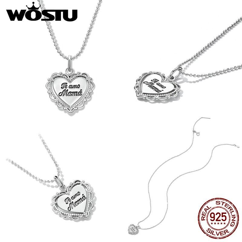 Buy WOSTU Real 925 Sterling Silver Lace Love Heart Engrave