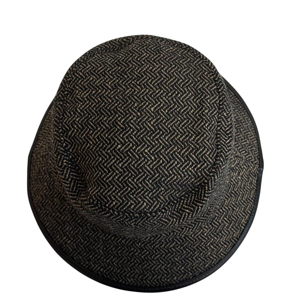 Hermes Bucket Hat Hat Wool Hat Brown Wool Used