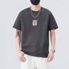 Spring and Summer Trendy Front Shoulder Round Neck Short-sleeved T-shirt for Men