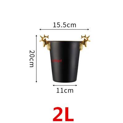 wine beer Cocktail cooler bucket black Gold Ice Bucket Beer Stainless Steel Wine Ice pail Cooler Box Bucket barrel KTV Bar tool