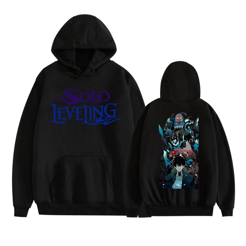 Anime Solo Leveling Sung Jin Woo Graphic Print Hooded Men Women High Quality Hoodies Oversized Sweatshirt Harajuku Streetwear