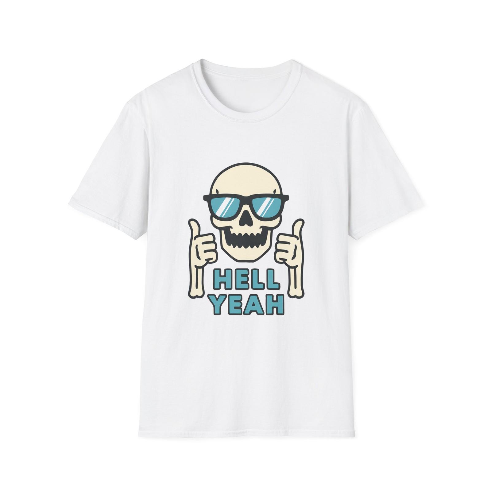 Unisex Softstyle T-Shirt Skull Thumbs Up Confident Skeleton S