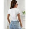 Maglietta Casual a Girocollo Monocolore alla Moda per Uso Quotidiano, Vacanze, Esterno, Abbigliamento Estivo, Top da Donna per l'Estate
