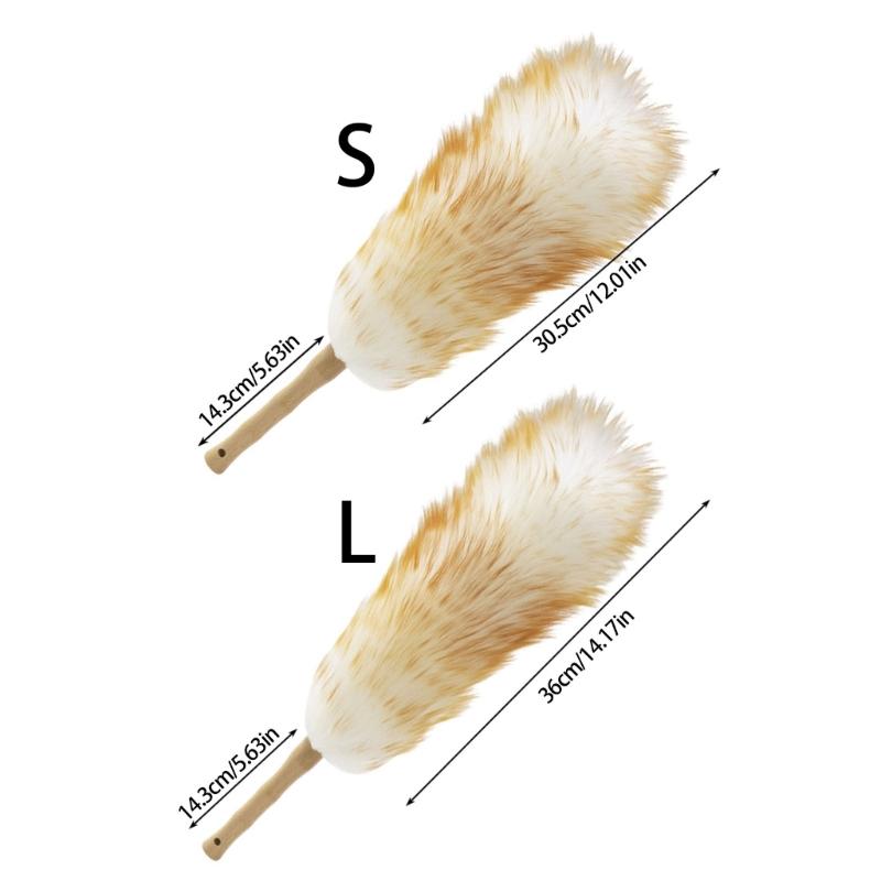 Home Cleaning Duster With Bamboos Handle Thickened Wool For Dust Removal On Electronics Furniture And Hard To Reach Area