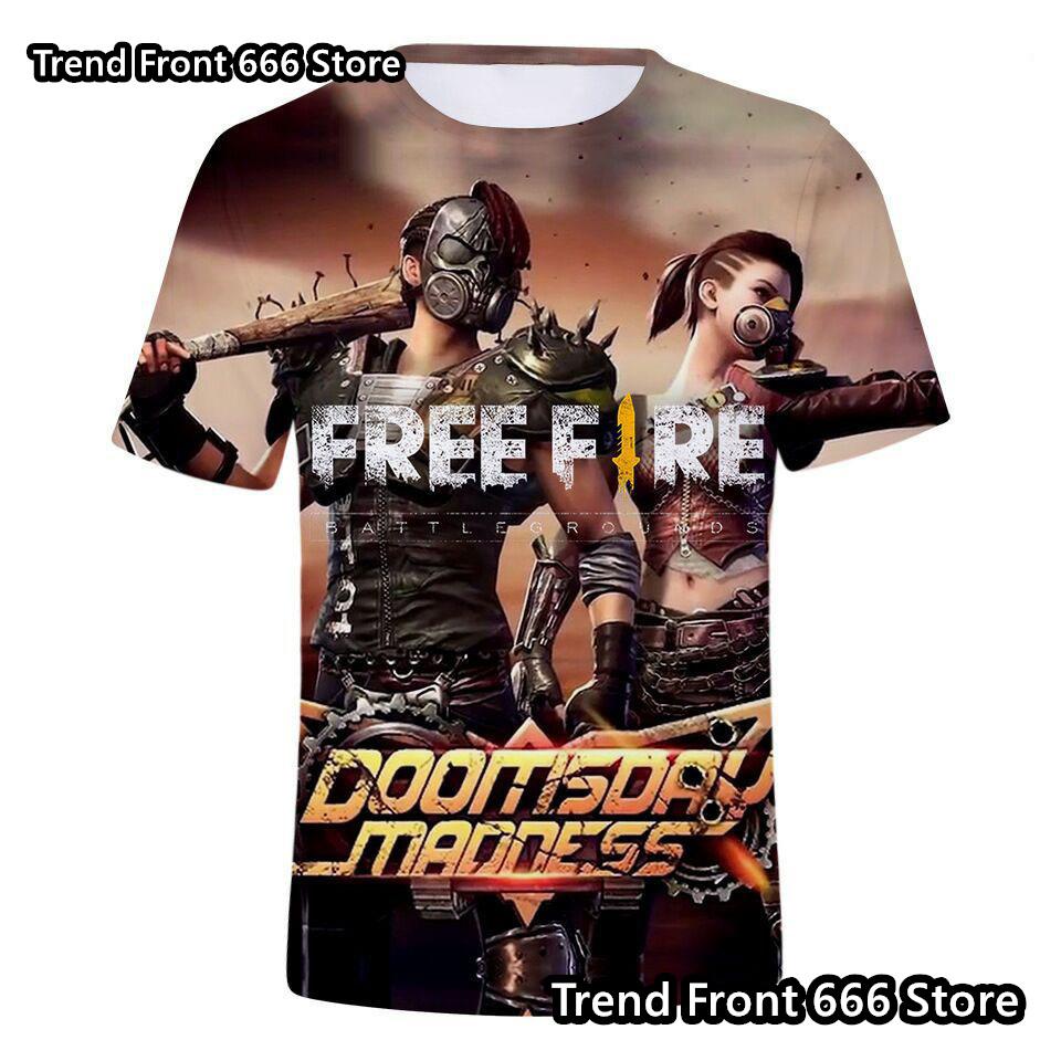 

Childre s Tshirt Free Fire 3D Prited Game Joint Mens And Kids T-shirt Boys Girls O-Neck Parent-child Outfit Children Clothes 110cm
