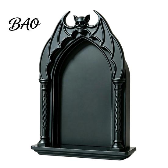 Gothic Bedroom Decor Wall Shelf, Vintage Floating Shelf for And Living Room, Matte Black Pointed Arch Decorative Wall-Mounted Display Rack with