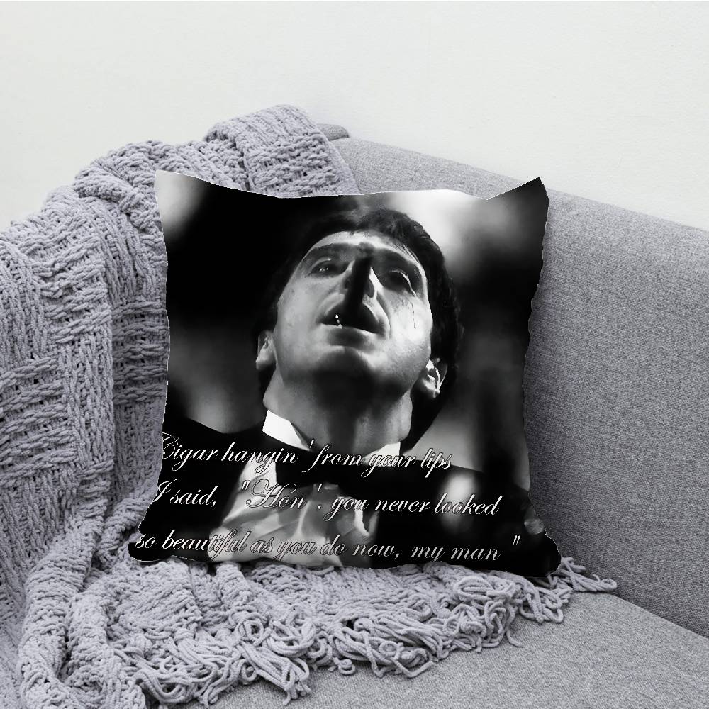 S-Scarface Tony Montana Throw Pillow Case For 45x45cm 55x55cm 30x30cm Square Car Pillowcase Home Bedchamber Decor Gift