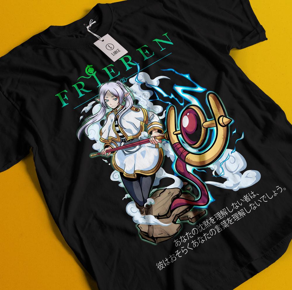 

Frieren T-Shirt Beyond Journey s End Tshirt Fern Stark Shirt Himmel Tee Anime L