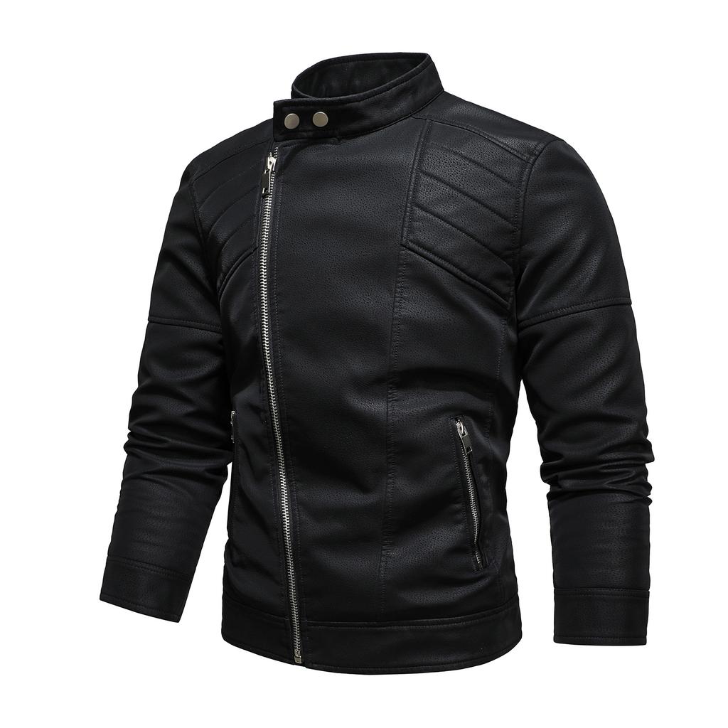 New Men's Leather Clothing Fashion Trend Lapel Style Leather Jacket Men's Motorcycle Leather Jacket