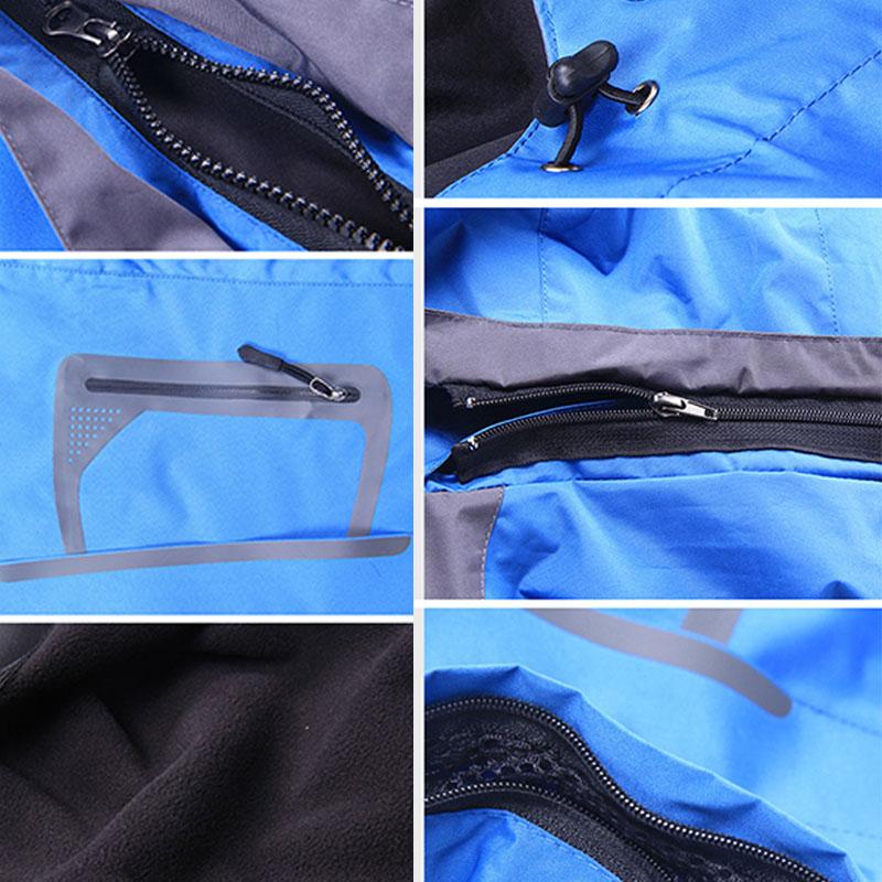 Men Boys Outdoor Hooded Coat Mountaineering Suit Waterproof Windproof Long Sleeve Tops Ski Warm Jacket