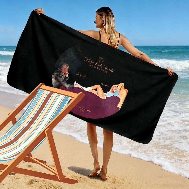 Sabrina Print Beach Towel, Large Soft Quick Dry Towel for Beach Camping Swimming