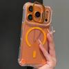 Coque de téléphone magnétique transparente pour iPhone 13 14 15 16 17 18 Pro Max Pour support Magsafe Étuis de protection d'objectif Housse