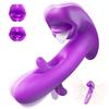 2 in 1 Realistischer Lippen-Klitoris-Vibrator für Frau G-Punkt Sexspielzeug mit 10 klappenden, vibrierenden und leckenden Zungenmodi Masturbator