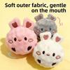 Bunny Shape Plush Dog Toy Ball Bite Resistant Puppy Squeaky Toy Cute Pet Bouncy Ball  Fetch Game