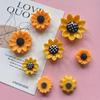 8-Piece Set of Adorable Round Plastic Sunflower Magnets for Fridge or Office Whiteboard Organization