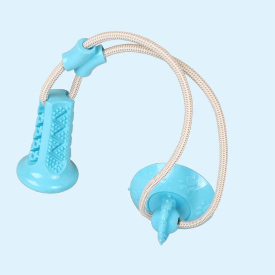 Dog Teething Toy with Treat Dispenser Suction Cup TPR Chew Ball Interactive Boredom Relief Dental Health Self-Play Pet Toy for Anxiety Energy Burn