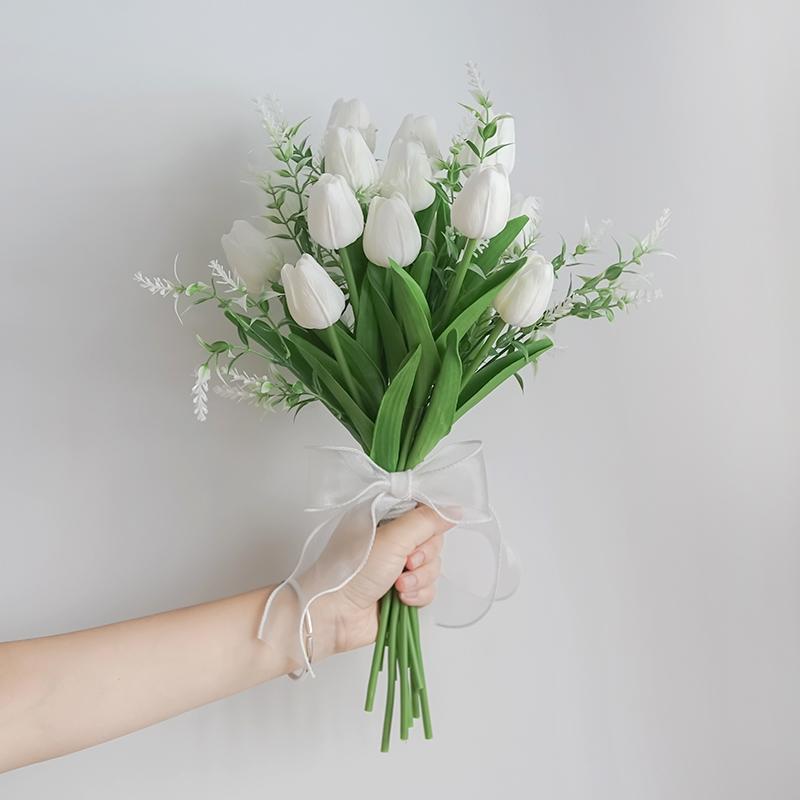 Bouquet Sposa Eucalipto Stile Foresta - Composizione Floreale Artificiale a Mano per Matrimoni & Arredo Casa